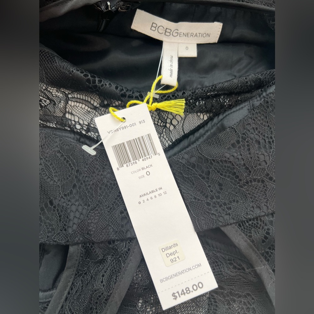 NWT BCBGeneration short black dress. Size 0 - Picture 3 of 3